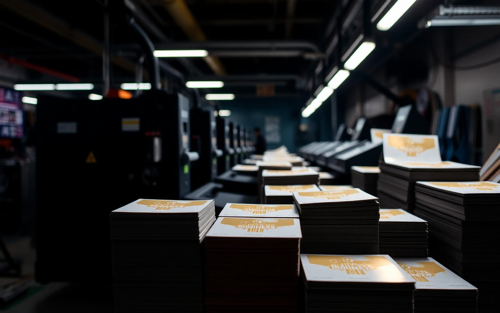 Printing press producing gold-foil business cards